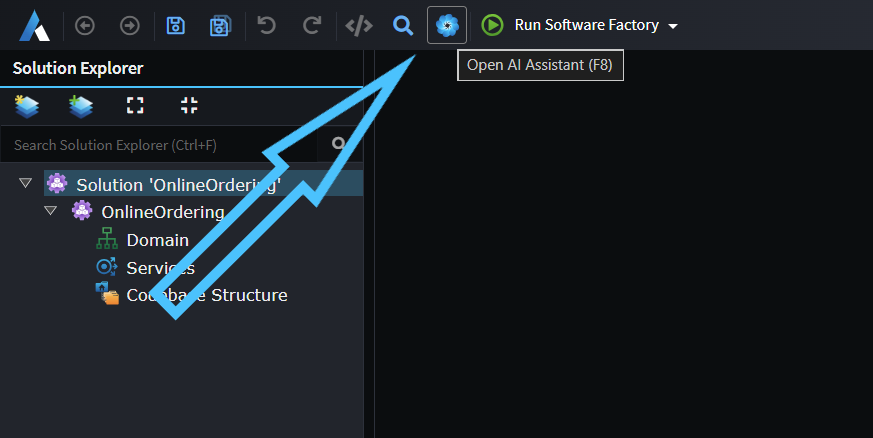 Toolbar button for un-hiding the AI Assistant