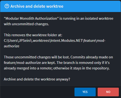 Manage Agents delete worktree