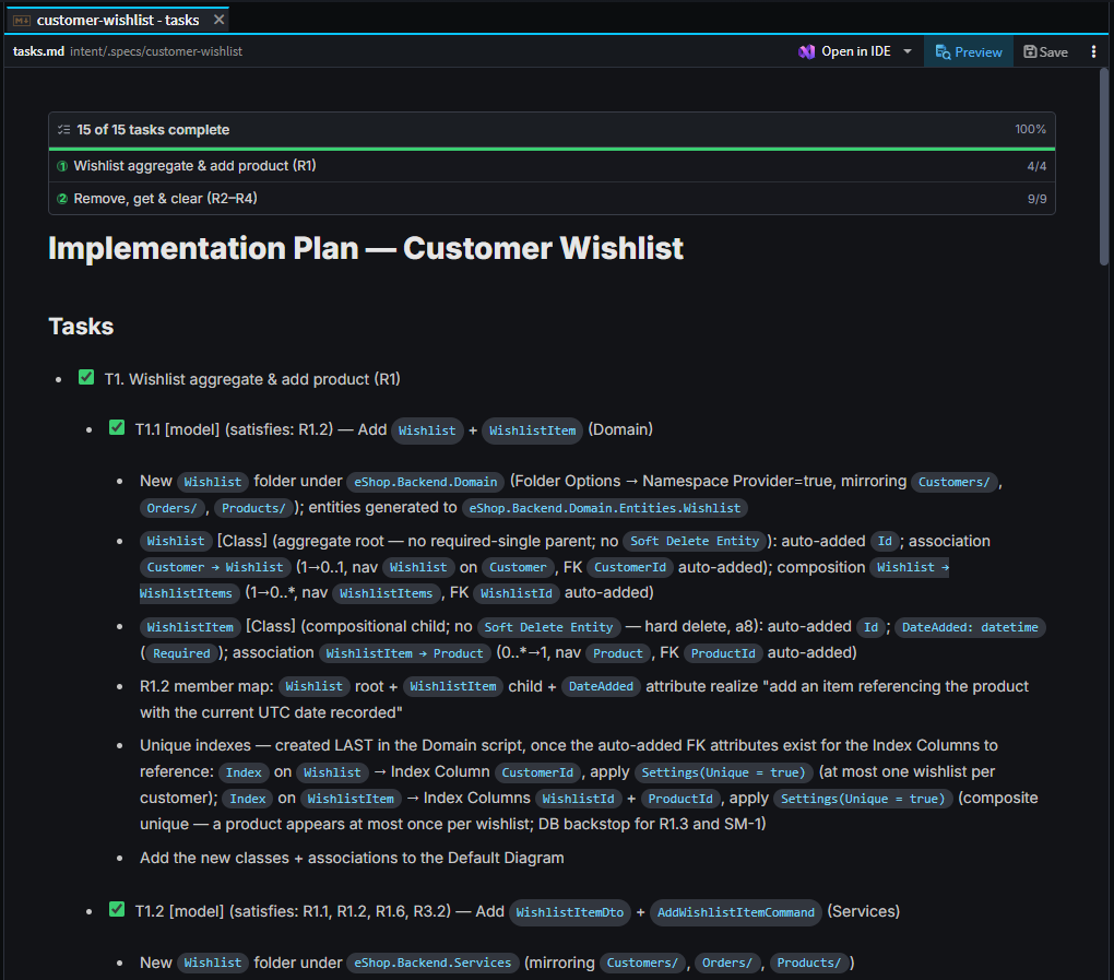 SDD tasks document