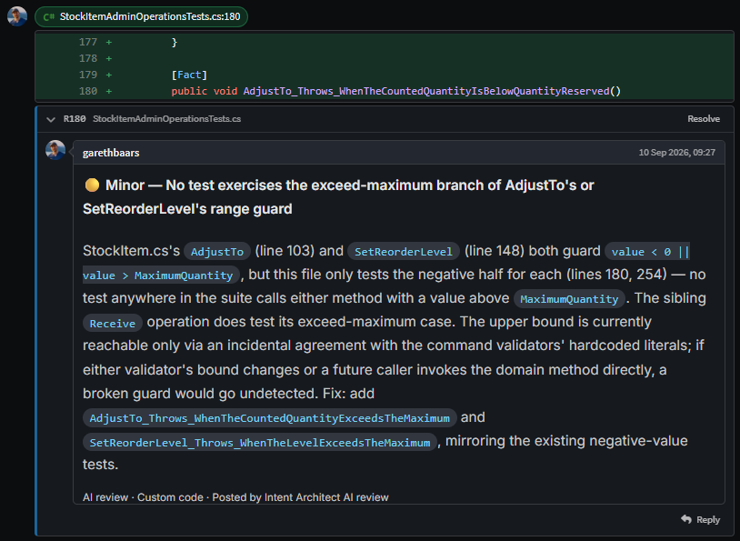 Pull Request line comment