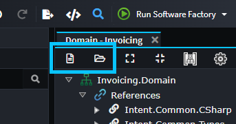 The create and add existing buttons