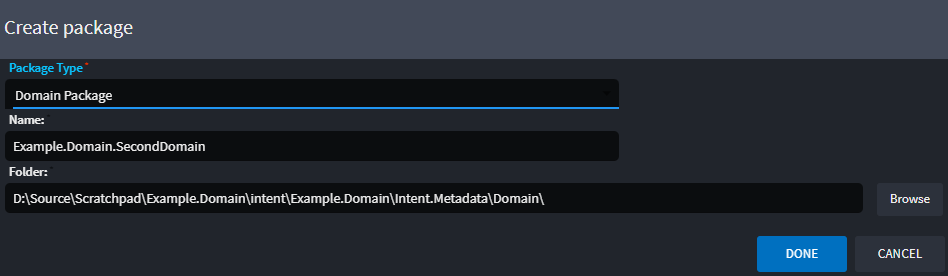 New Domain Package Name