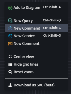 New Command context menu option