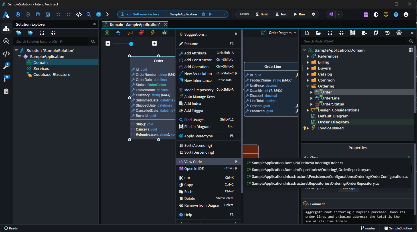 View Code context menu option