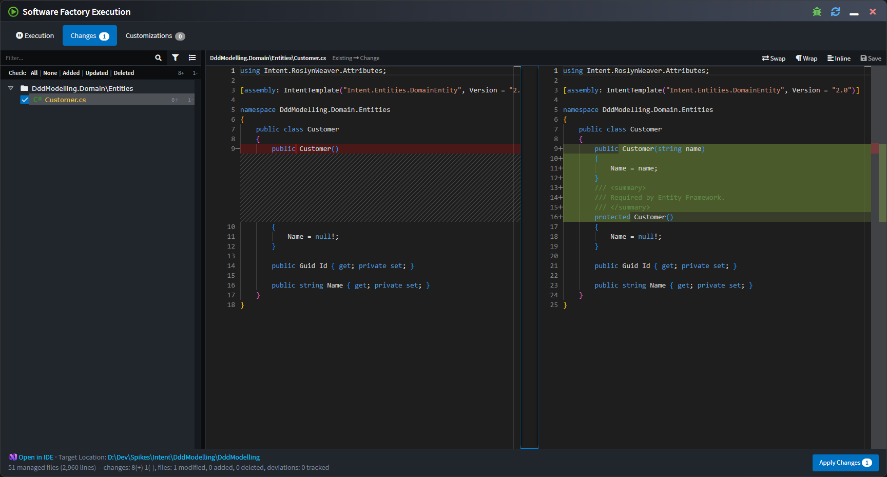 The Customer.cs file