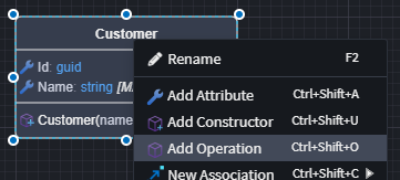 The Add Operation context menu option