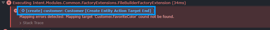 Clickable portion of the error