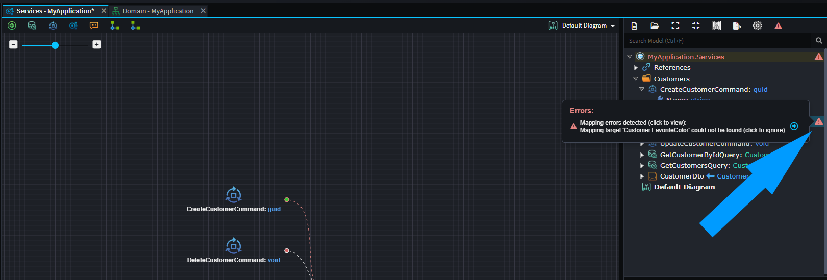 Element with error