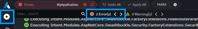 Errors button