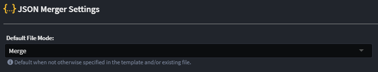 JSON Merger Settings
