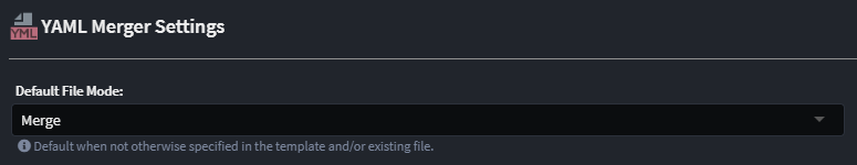 Yaml Merger Settings