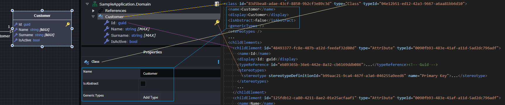 Visual Mapping of XML to UI