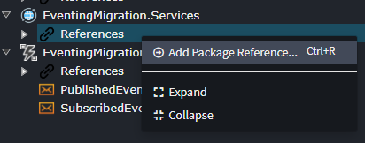 Add Package Reference... option