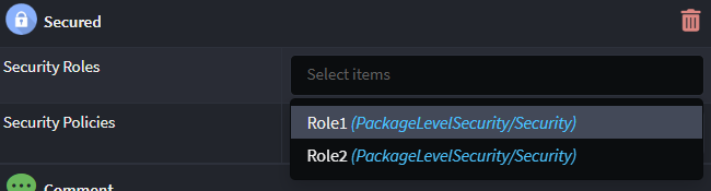 The "Secured" stereotype showing an example of using pre-defined common names
