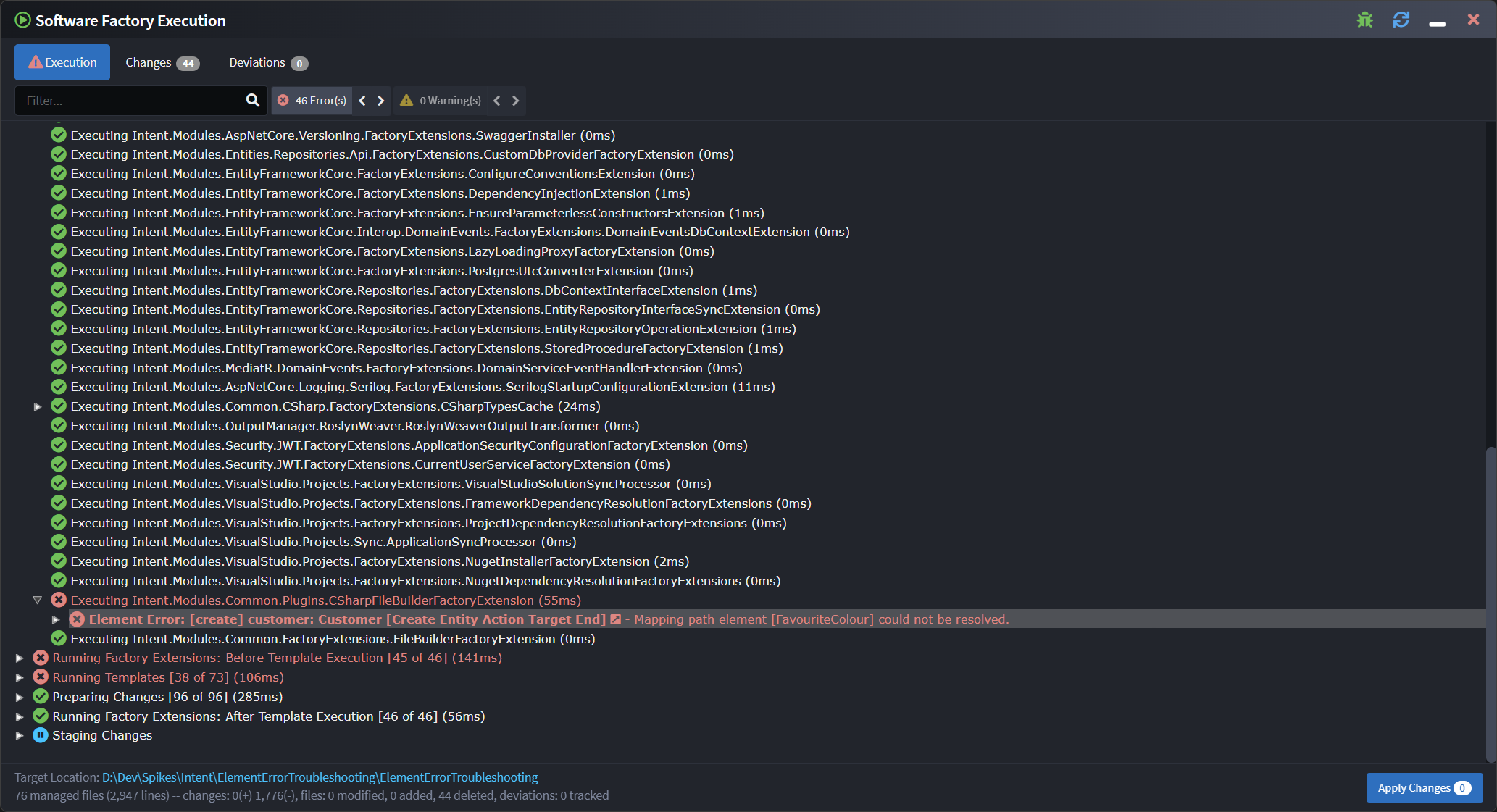 An example of an error
