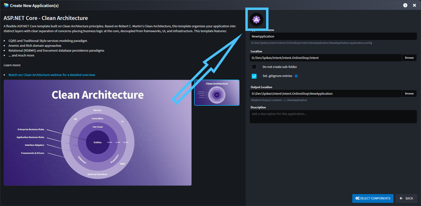 Choose application icon