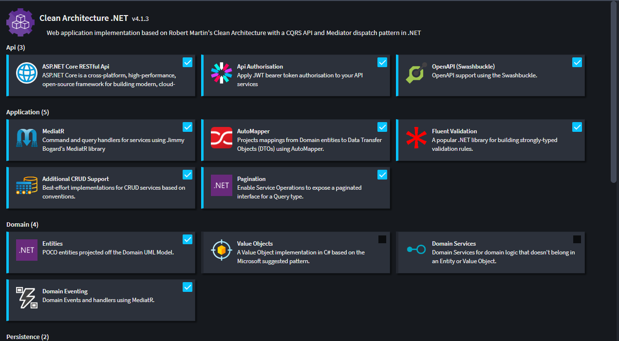 Application Template Components