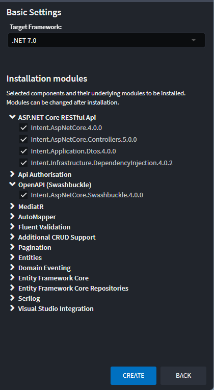 Application Template Modules