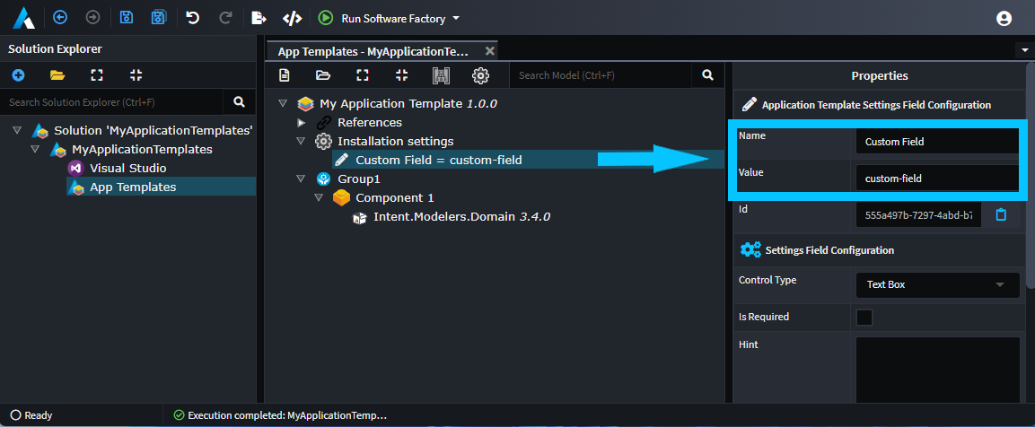 Field Configuration Name and Value