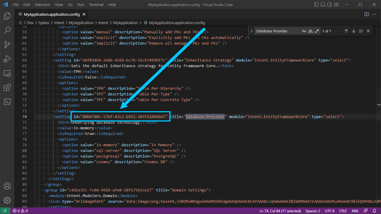 The Module Setting Field Id