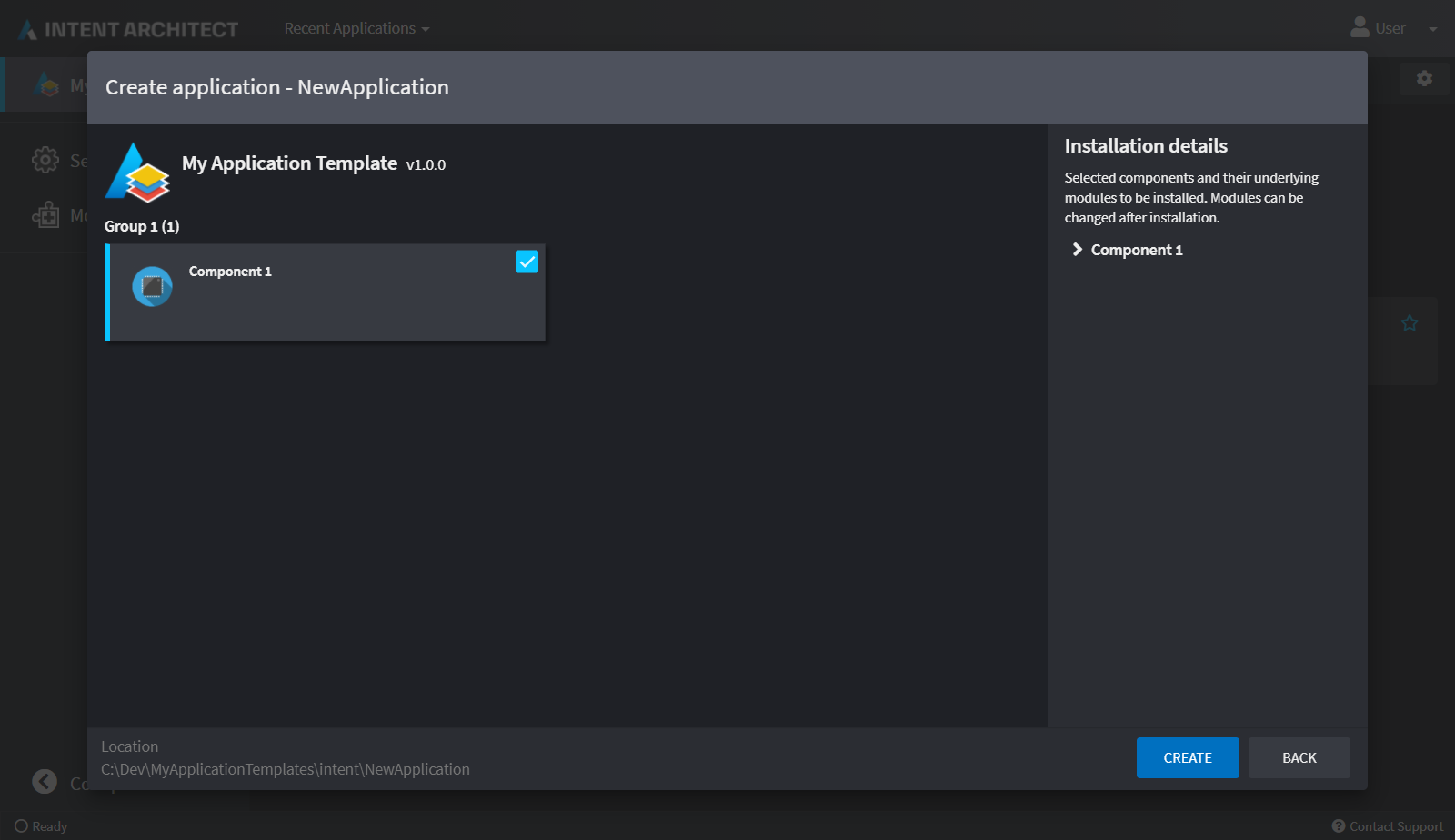 Application Template Components