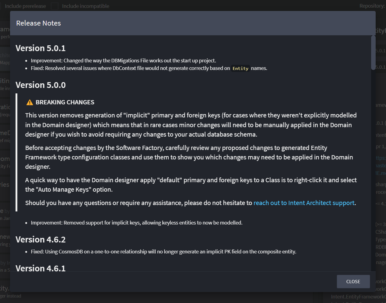 Module release notes