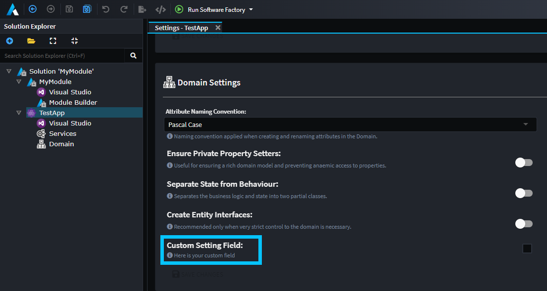 My Modules Setting Extension Example