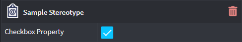 Property of type Checkbox featured on a Stereotype