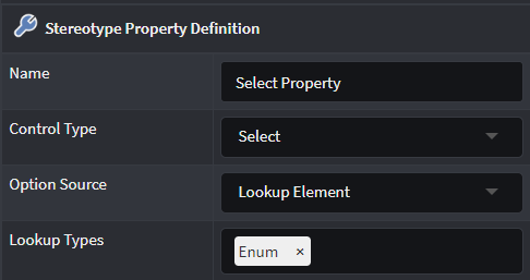 Example of the Element Select Property type