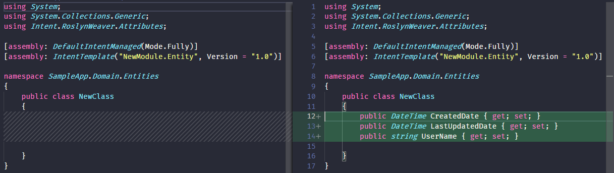 The Diff when the "Change Detection" is checked