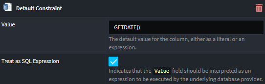 Default Constraint Expression