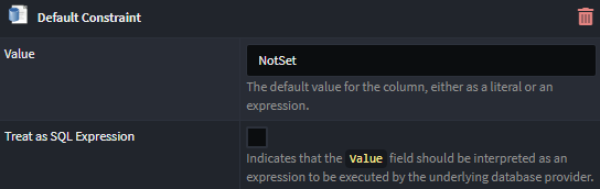 Default Constraint Literal
