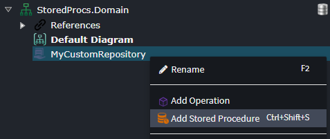 Add Stored Procedure context menu option