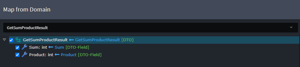 GetSumAndProductResultDto mapping
