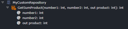 GetSumAndProduct Stored Procedure Example