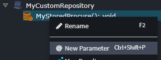 New Parameter context menu option