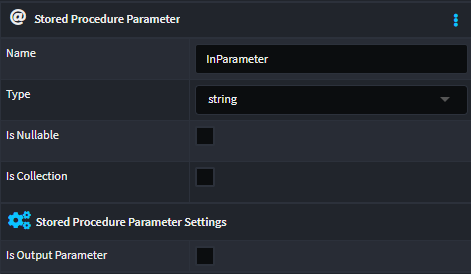 Stored Procedure Parameter properties
