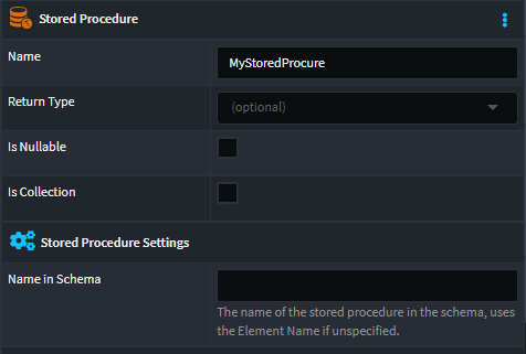 Stored Procedure properties