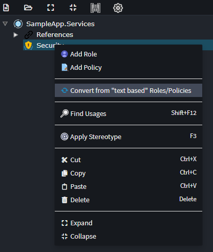 Convert from text-based Roles / Policies