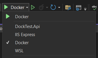 The Debug Target drop down in Visual Studio