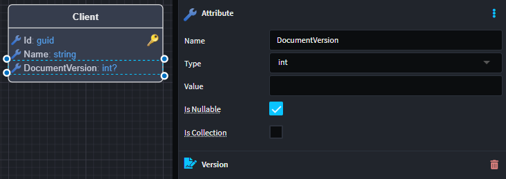 Entity with optimistic concurrency and version attribute with custom name