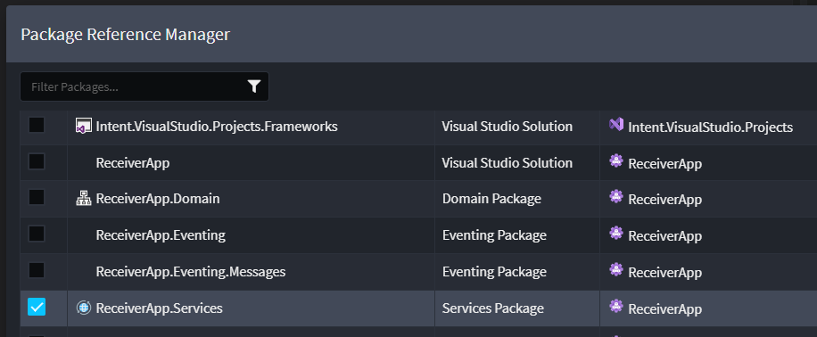 Select service package