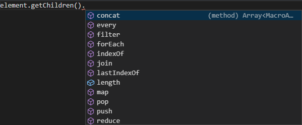 Intellisense options for arrays