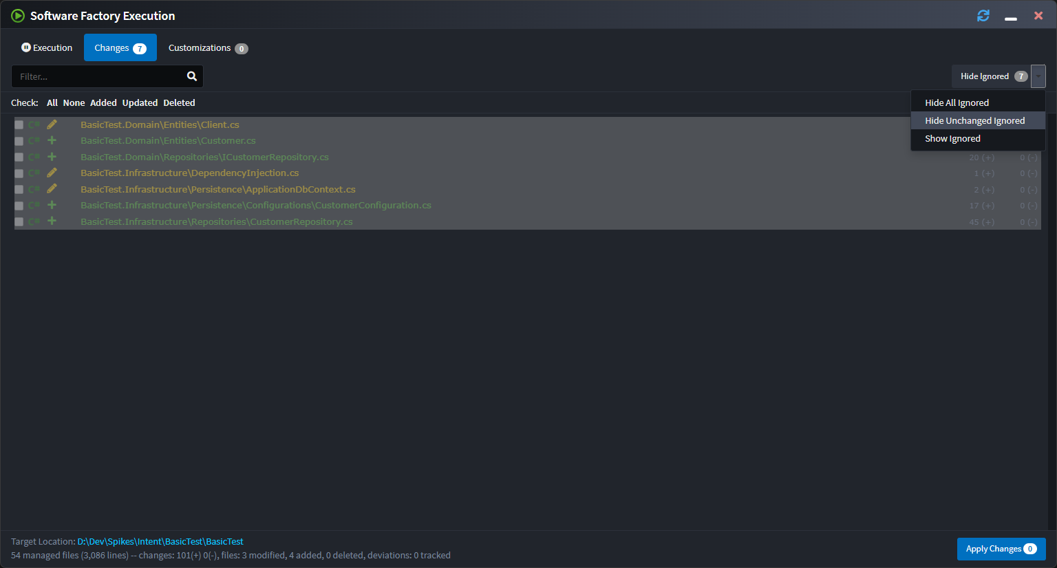 Hide ignored files feature