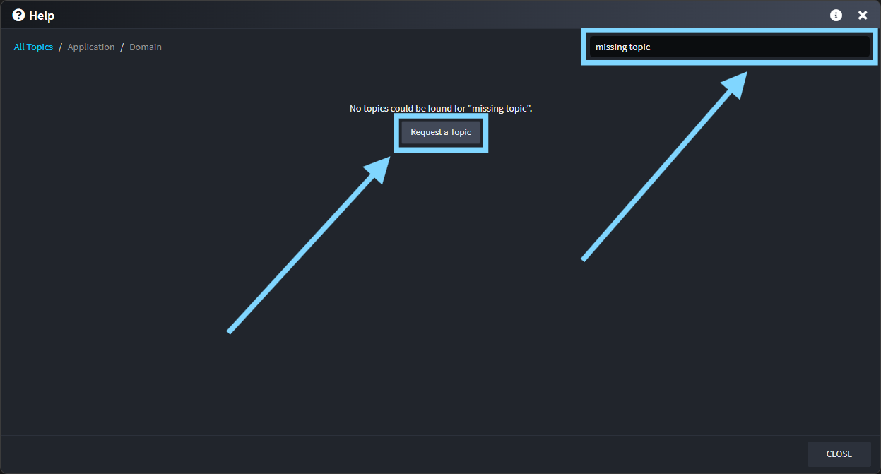 Help Dialogue: Request a Topic