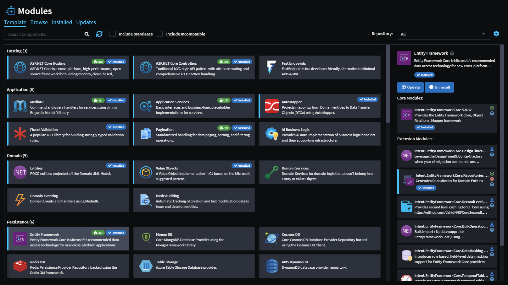 Architecture Template View