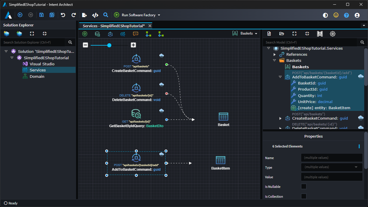 AddToBasketCommand introduced onto diagram