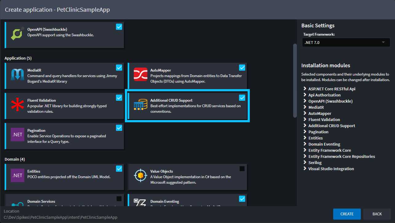 The Additional CRUD Support component for the Clean Architecture .NET Application Template