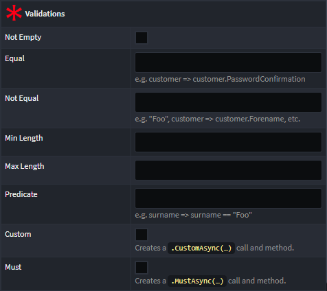 Validations stereotype properties