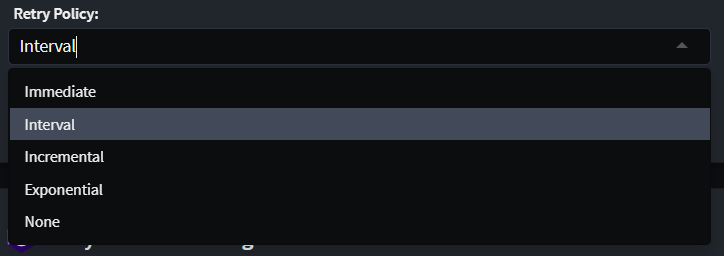 Retry Policy Setting